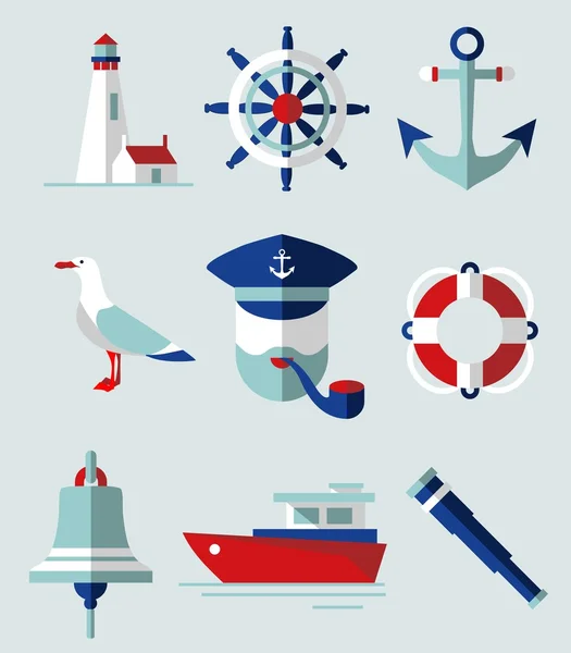 Iconos marinos — Archivo Imágenes Vectoriales