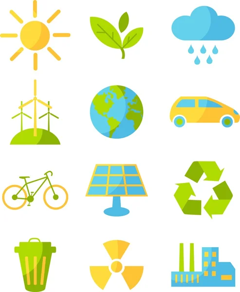 Ecologie pictogrammen — Stockvector