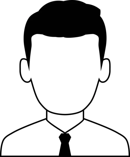 Hombre de avatar de negocios en paleta de colores blanco y negro. — Archivo Imágenes Vectoriales