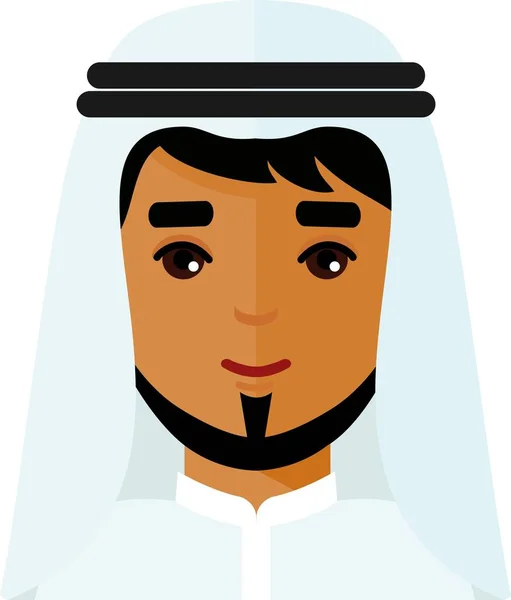 Avatar arab people in colorful flat style. — Stock Vector