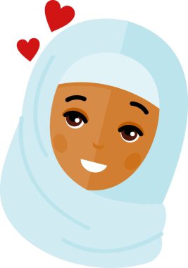 Arap Kadın Kalplere Aşıkmış Simgesi.