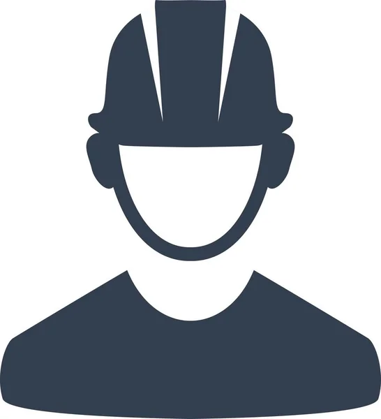 Occupation Avatars Black White Style Builder Worker Engineer Man Avatar — Stock Vector