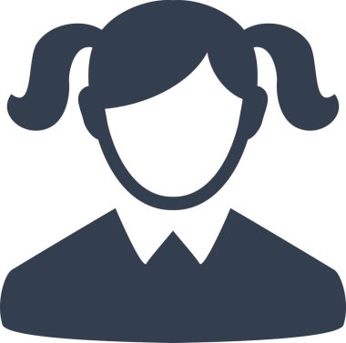 İşgal avatarları siyah-beyaz tarzında. Çizgi Sanat Avatar Okulu Kız Tek Renkli Simgesi