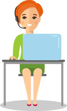 Çalışmayı Kulaklığımda çağrı merkezi ofis operatör.