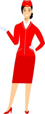 Illustration of an Aircraft Technician in a Signal Vest. Flat cute cartoon people aviation professions aircraft engineer