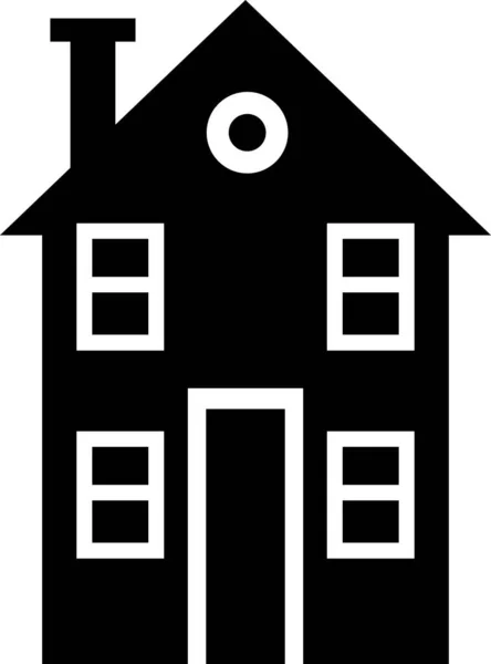Casa urbana en paleta de colores blanco y negro. — Vector de stock