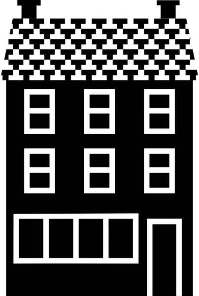 Urban house in black and white color palette. — Stock Vector