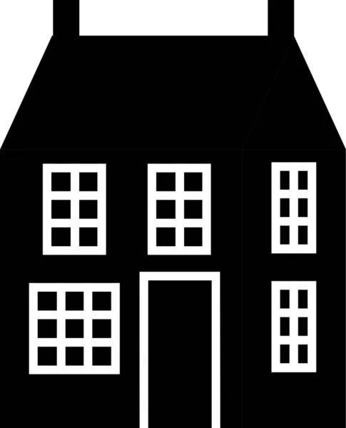 Casa urbana en paleta de colores blanco y negro. — Vector de stock