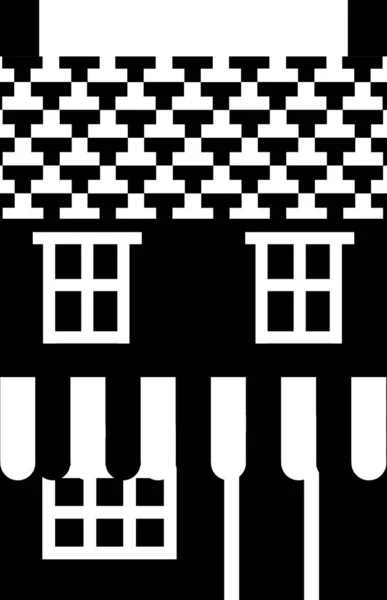 Maison urbaine en palette de couleurs noir et blanc. — Image vectorielle