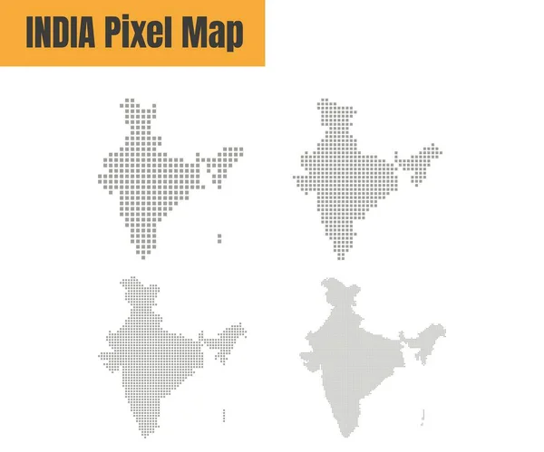 Abstract India Map Dot Pixel Spot Modern Concept Design Isolated — ストックベクタ