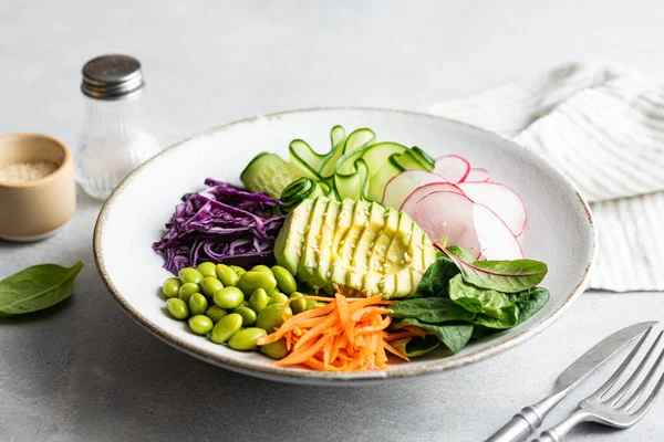 Vegan Buddha bowl with Vegetable Stock Picture
