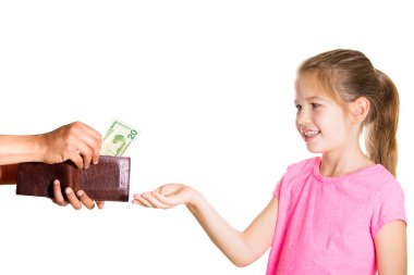 Kid asking for money clipart