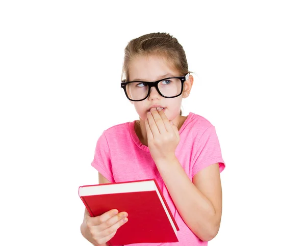 Estudante menina ansiosa — Fotografia de Stock