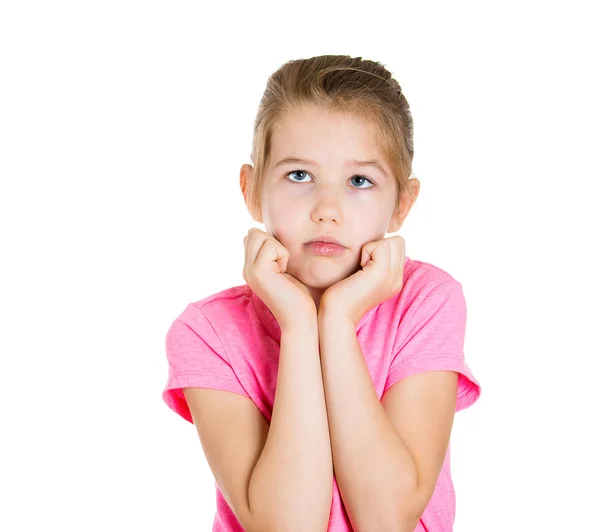 Üzgün düşünceli küçük kız — Stok fotoğraf