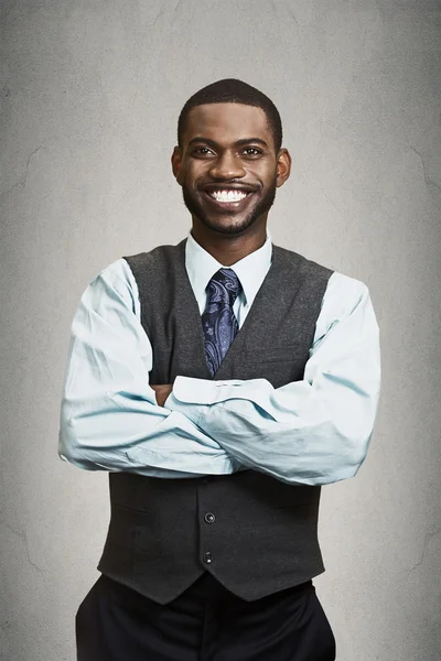 Portret gelukkig, glimlachen corporate executive — Stockfoto