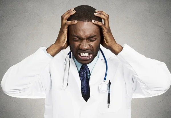 Stressed doctor, health care professional — Stock Photo, Image