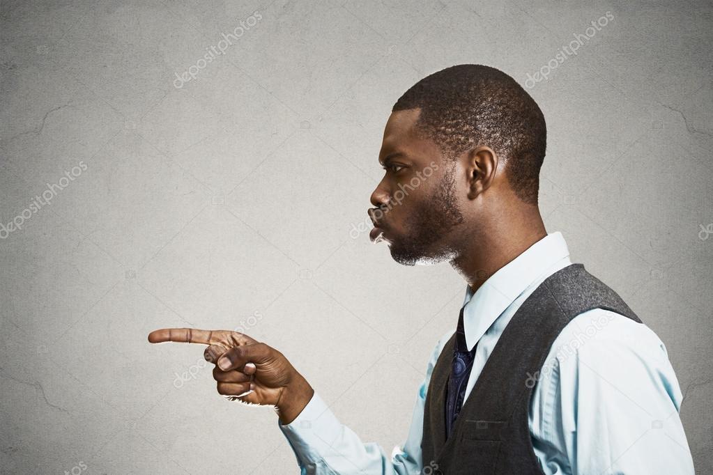 Side view portrait man pointing at someone accusing in wrong doi Stock  Photo by ©SIphotography 48968419