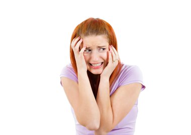 Scared woman clipart