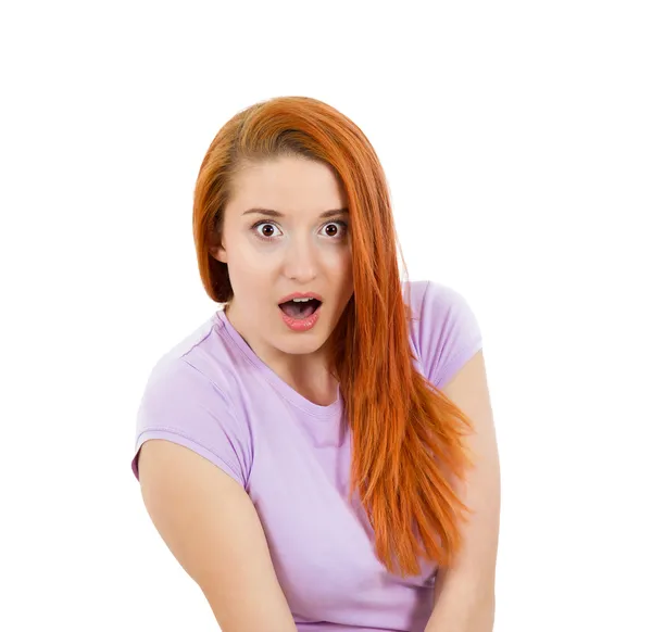 Shocked surprised, funny looking woman Stock Image