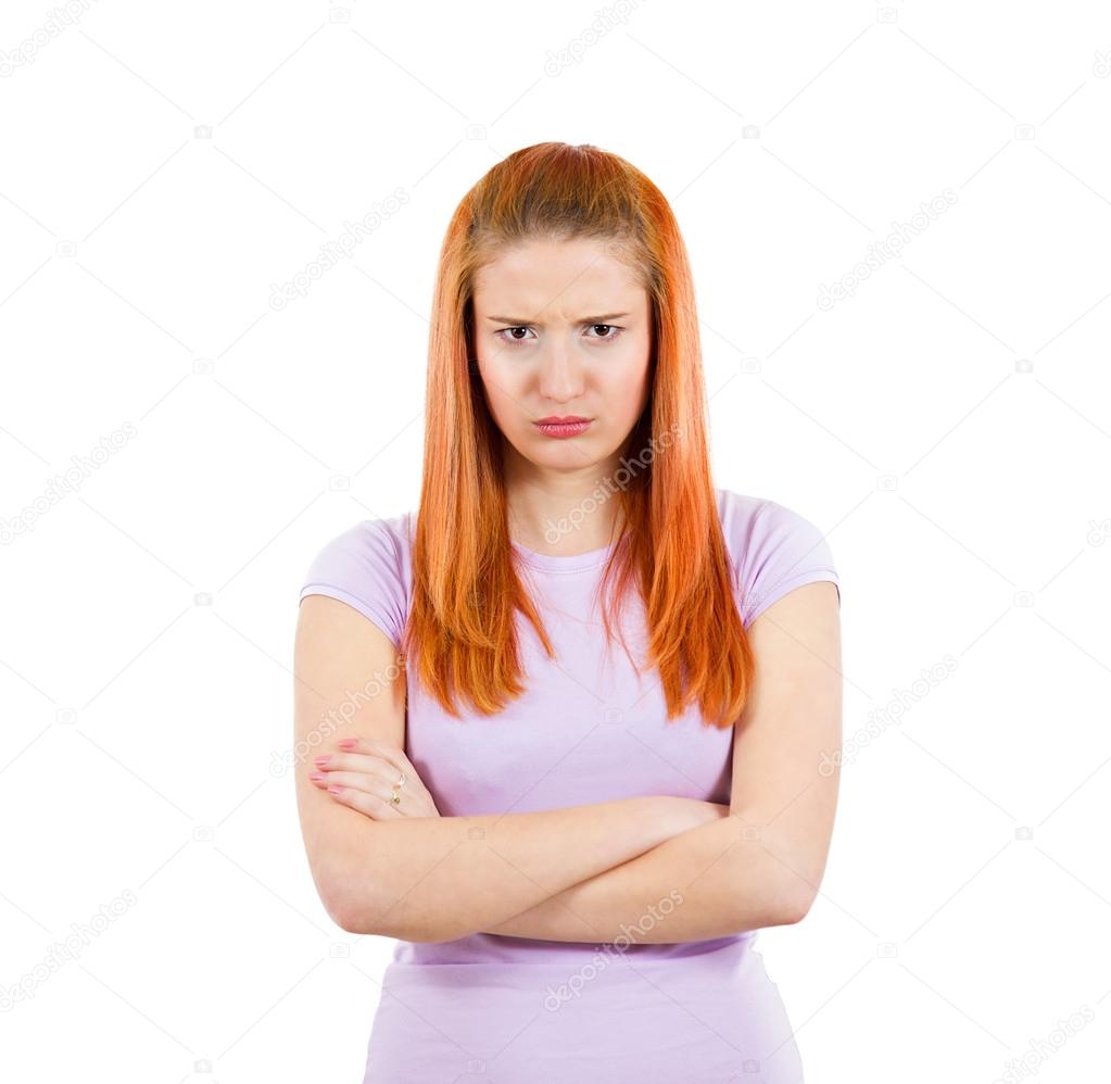 Angry, frustrated young woman, customer