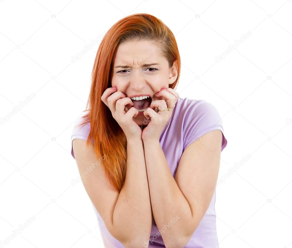 Stressed screaming woman