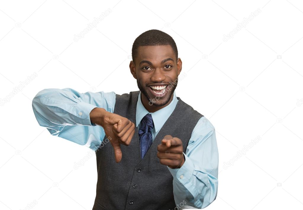 Company man excited about someones failure 