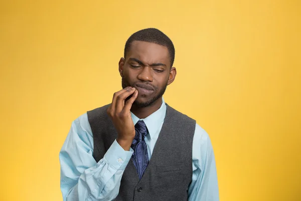 Uomo con mal di denti, dolore — Foto Stock