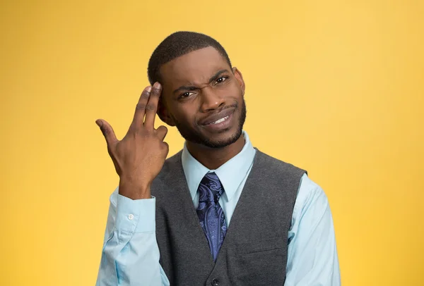 Hombre preguntando estás loco, idiota ? —  Fotos de Stock