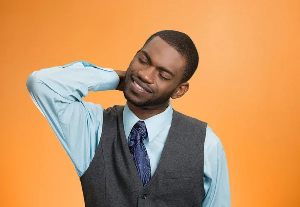 Man with neck, back pain — Stock Photo, Image