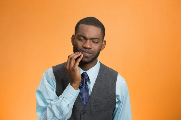 Uomo con mal di denti, dolore — Foto Stock