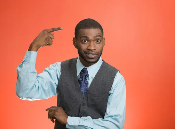 Hombre preguntando estás loco, idiota ? — Foto de Stock