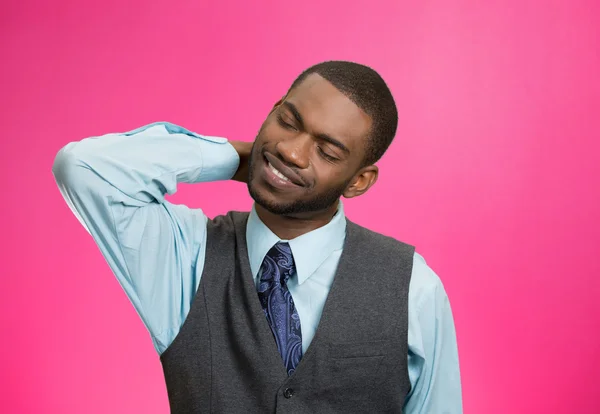 Man with neck, back pain — Stock Photo, Image