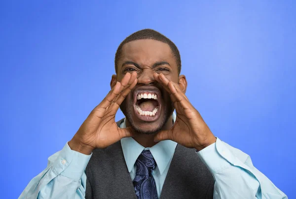 Angry mad, pissed off executive man screaming — Stock Photo, Image