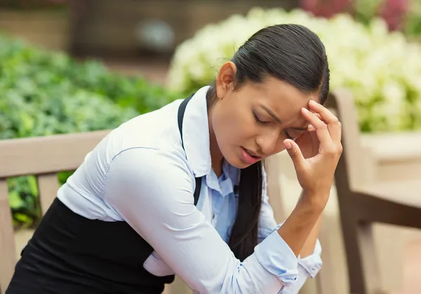 Depressief benadrukt vrouw — Stockfoto