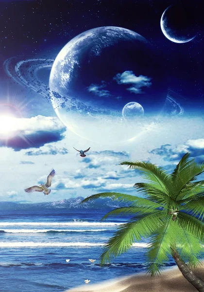 Illustration of tropical Dreamland — Stock Photo, Image