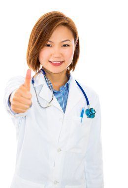 yukarı işaret gösteren doktor