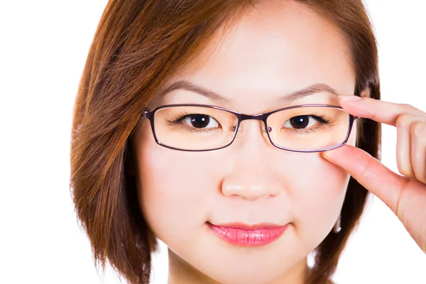 Asiatico donna indossare occhiali . — Foto Stock