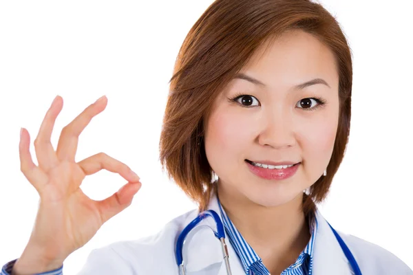 Medical student showing an OK sign Stock Picture