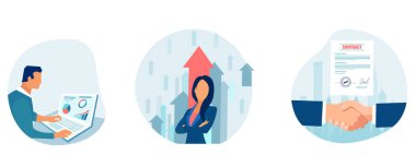 İş adamlarının başarılı iş ilişkileri kurması konsepti 