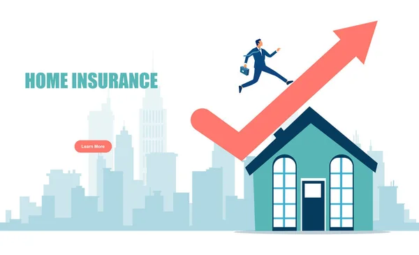 Home Insurance Concept Real Estate Accident Protection — Vector de stock