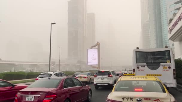 Ντουμπάι Ηνωμένα Αραβικά Εμιράτα Μαΐου 2022 Βαριά Αμμοθύελλα Ξεσηκώνει Σκόνη — Αρχείο Βίντεο
