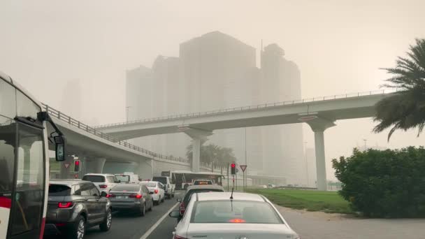 Dubai Verenigde Arabische Emiraten Mei 2022 Zware Zandstorm Doet Stof — Stockvideo