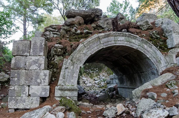 Ruins Arched Entrance Amphitheater Ancient City Olympos Olympus Tourist Route — 스톡 사진
