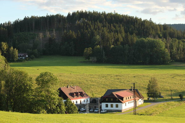farm in the mountains, farm among the forests