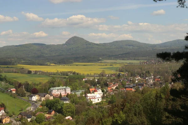 Rock Castle Hermitage Sloup Echch Castle Ruins Rock — Foto de Stock