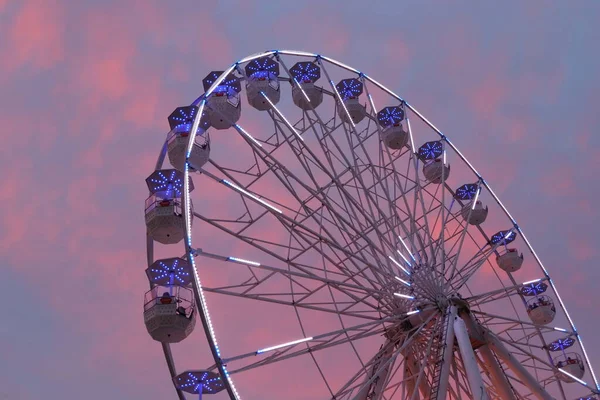 Illuminated Ferris Wheel Tourist Attraction Night — Stock Photo, Image