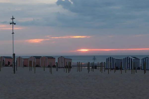 Sunset Sea Sandy Beach — Zdjęcie stockowe