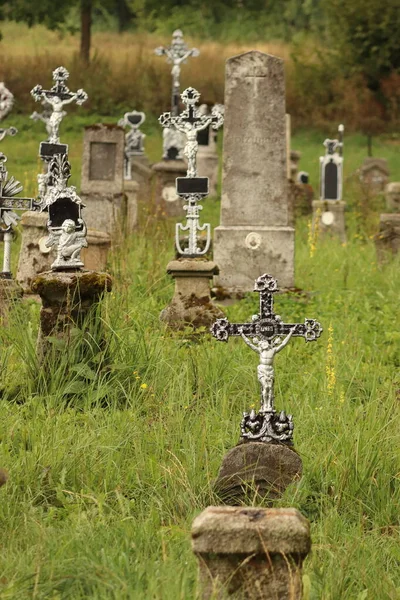 Old Jewish Cemetery Graves Crosses — Stock Photo, Image