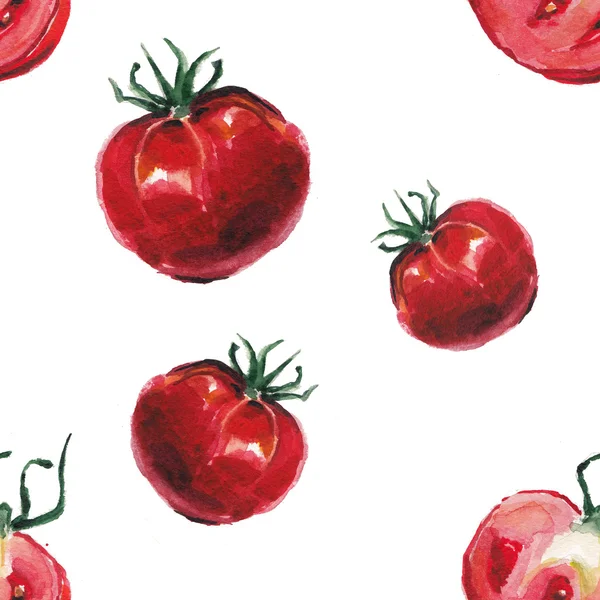 Tomatenmuster in Aquarell — Stockfoto