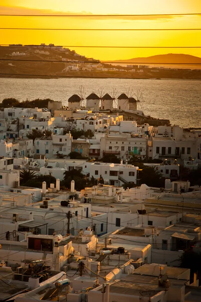 Apus de soare în Mykonos — Fotografie, imagine de stoc